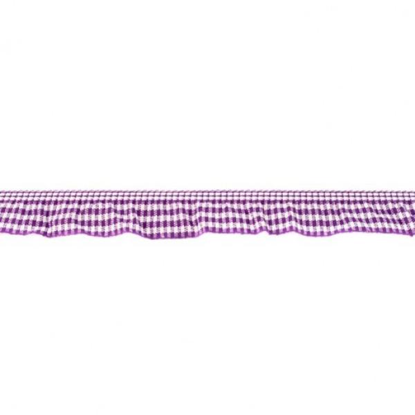Elastisches Karorüschenband Lila 2 cm Breite